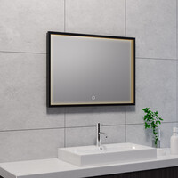 Wiesbaden Wiesbaden Avi Spiegel met LED Verlichting - Rechthoek - Dimbaar - Spiegelverwarming - 70x50cm - Mat Zwart