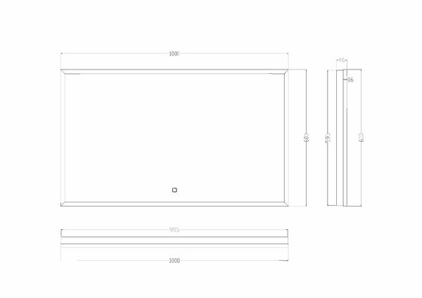 Wiesbaden Wiesbaden Avi Spiegel met LED Verlichting - Rechthoek - Dimbaar - Spiegelverwarming - 100x60cm - Mat Zwart