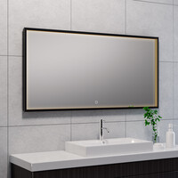 Wiesbaden Wiesbaden Avi Spiegel met LED Verlichting - Rechthoek - Dimbaar - Spiegelverwarming - 120x60cm - Mat Zwart