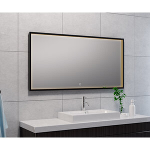 Wiesbaden Avi LED Spiegel - Rechthoek - Dimbaar - Spiegelverwarming - 120x60cm - Mat Zwart