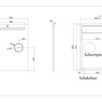 Wiesbaden Wiesbaden Tigris Spiegel met LED Verlichting & Scheerspiegel - Rechthoek - 60x80cm