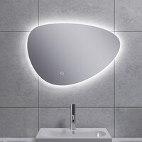 Wiesbaden Wiesbaden Uovo Spiegel met LED Verlichting - Dimbaar - Spiegelverwarming - Asymmetrisch - 60x48cm