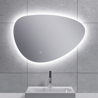 Wiesbaden Wiesbaden Uovo Spiegel met LED Verlichting - Dimbaar - Spiegelverwarming - Asymmetrisch - 70x41cm