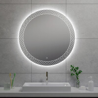 Wiesbaden Wiesbaden Deco Spiegel met LED Verlichting - Dimbaar - Spiegelverwarming - Rond - Ø80cm