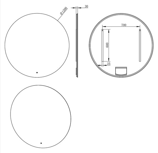 Xellanz Xellanz Giro LED Spiegel - Dimbaar - Spiegelverwarming - Rond - Ø120cm