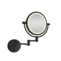 Wiesbaden Wiesbaden Home LED Scheerspiegel - Wand - Ø20cm - Mat Zwart