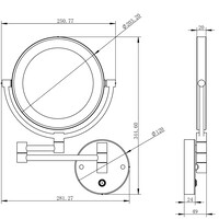 Wiesbaden Wiesbaden Home LED Scheerspiegel - Wand - Ø20cm - Mat Zwart