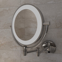 Wiesbaden Wiesbaden Home LED Scheerspiegel - Wand - Ø20cm - Chroom