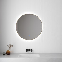 Wiesbaden Wiesbaden Novi Spiegel met LED Verlichting - Rond - Dimbaar - Ø80 cm - Geborsteld Messing