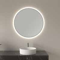 Wiesbaden Wiesbaden Novi Spiegel met LED Verlichting - Rond - Dimbaar - Ø80 cm - Mat Zwart