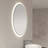 Wiesbaden Wiesbaden Novi Spiegel met LED Verlichting - Rond - Dimbaar - Ø80 cm - Mat Zwart