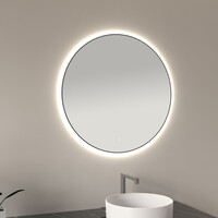 Wiesbaden Wiesbaden Novi Spiegel met LED Verlichting - Rond - Dimbaar - Ø80 cm - Mat Zwart