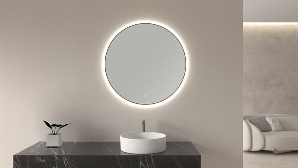 Wiesbaden Wiesbaden Novi Spiegel met LED Verlichting - Rond - Dimbaar - Ø100 cm - Mat Zwart