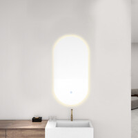 Wiesbaden Wiesbaden Lumi Spiegel met LED Verlichting - Ovaal - Dimbaar - Spiegelverwarming - 50x100cm