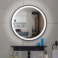 Xellanz Xellanz Lista Nera LED Spiegel - Dimbaar - Rond - Ø100cm - Mat Zwart