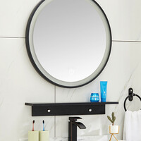 Xellanz Xellanz Lista Nera LED Spiegel - Dimbaar - Rond - Ø80cm - Mat Zwart