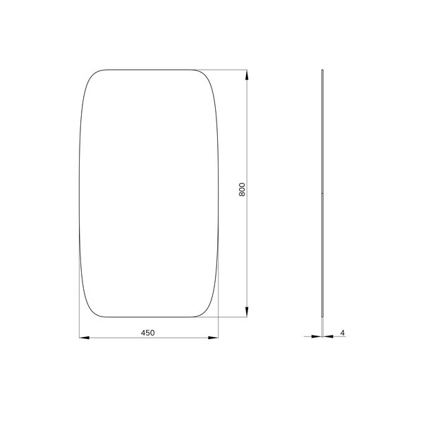Xellanz Spiegel zonder Lijst - Ovaal - 45x80cm