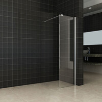 Wiesbaden Wiesbaden Comfort Inloopdouche - 10mm Helder Glaswand - 50x200cm - Nano Coating - Muurprofiel & Stabilisatiestang - Chroom