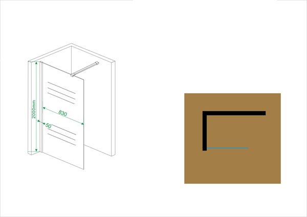 Wiesbaden Wiesbaden Comfort Inloopdouche - 10mm Helder Glaswand - 90x200cm - Nano Coating - Muurprofiel & Stabilisatiestang - Chroom