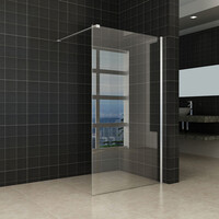 Wiesbaden Wiesbaden Comfort Inloopdouche - 10mm Helder Glaswand - 100x200cm - Nano Coating - Muurprofiel & Stabilisatiestang - Chroom