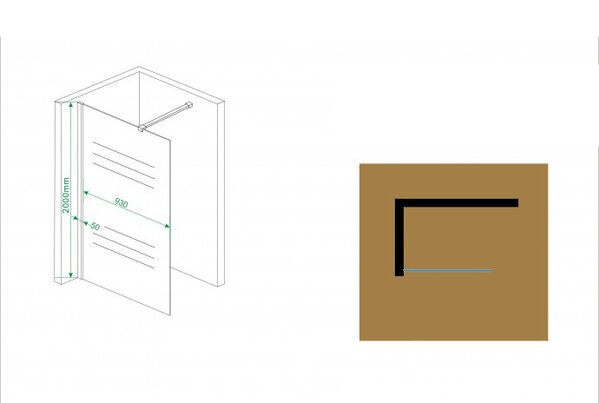 Wiesbaden Wiesbaden Comfort Inloopdouche - 10mm Helder Glaswand - 100x200cm - Nano Coating - Muurprofiel & Stabilisatiestang - Chroom