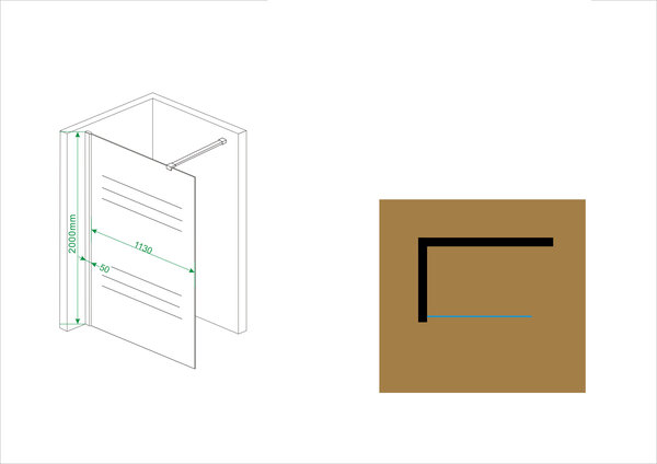 Wiesbaden Wiesbaden Comfort Inloopdouche - 10mm Helder Glaswand - 120x200cm - Nano Coating - Muurprofiel & Stabilisatiestang - Chroom
