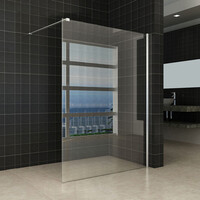 Wiesbaden Wiesbaden Comfort Inloopdouche - 10mm Helder Glaswand - 140x200cm - Nano Coating - Muurprofiel & Stabilisatiestang - Chroom