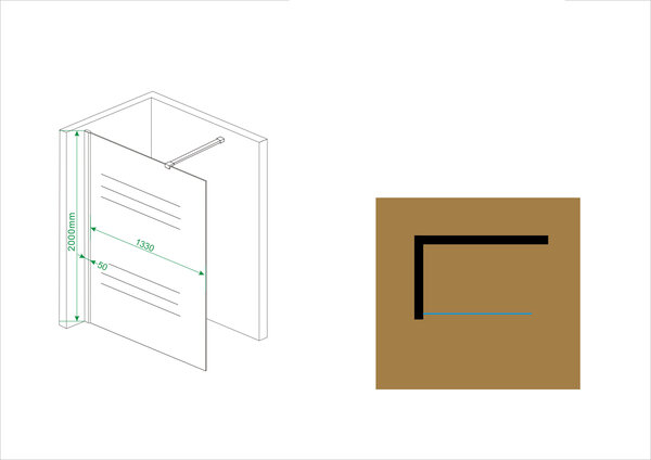 Wiesbaden Wiesbaden Comfort Inloopdouche - 10mm Helder Glaswand - 140x200cm - Nano Coating - Muurprofiel & Stabilisatiestang - Chroom