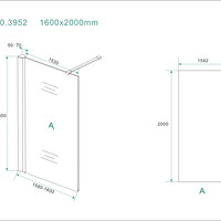 Wiesbaden Wiesbaden Comfort Inloopdouche - 10mm Helder Glaswand - 160x200cm - Nano Coating - Muurprofiel & Stabilisatiestang - Chroom