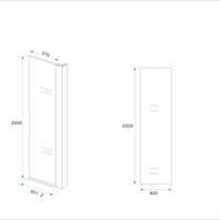 Wiesbaden Wiesbaden Comfort Hoekwand - 10mm Helder Glaswand - 40x200cm - Nano Coating - Hoekprofiel - Chroom