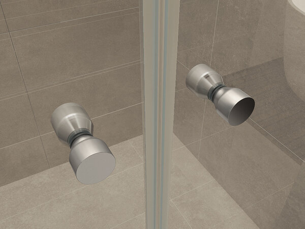 Wiesbaden Wiesbaden Lagos Dubbele Pendeldeur - 6mm Helder Glaswand - 90x200cm - Nano Coating - Scharnierprofiel - Chroom