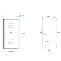 Wiesbaden Wiesbaden Between Nisdeur - 8mm Helder Glaswand - 60x202cm - Nano Coating - Scharnierprofiel - Chroom