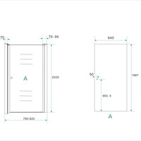 Wiesbaden Wiesbaden Between Nisdeur - 8mm Helder Glaswand - 80x202cm - Nano Coating - Scharnierprofiel - Chroom