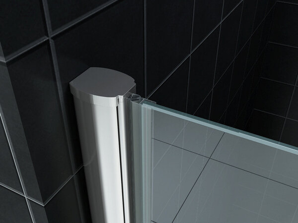 Wiesbaden Wiesbaden Between Nisdeur - 8mm Helder Glaswand - 90x202cm - Nano Coating - Scharnierprofiel - Chroom