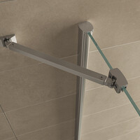 Wiesbaden Wiesbaden Harm Douchecabine Zijwand met Draaideur - 8mm Helder Glaswand - 100x100x200cm - Nano Coating - Vierkant - Chroom