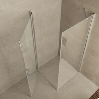 Wiesbaden Wiesbaden Harm Douchecabine Zijwand met Draaideur - 8mm Helder Glaswand - 100x100x200cm - Nano Coating - Vierkant - Chroom