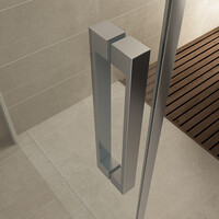 Wiesbaden Wiesbaden Harm Douchecabine Zijwand met Draaideur - 8mm Helder Glaswand - 100x100x200cm - Nano Coating - Vierkant - Chroom