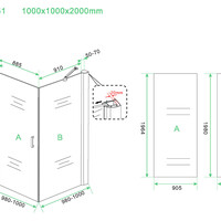 Wiesbaden Wiesbaden Harm Douchecabine Zijwand met Draaideur - 8mm Helder Glaswand - 100x100x200cm - Nano Coating - Vierkant - Chroom