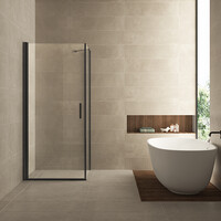 Wiesbaden Wiesbaden Harm Douchecabine Zijwand met Draaideur - 8mm Helder Glaswand - 90x90x200cm - Nano Coating - Vierkant - Mat Zwart