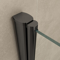 Wiesbaden Wiesbaden Harm Douchecabine Zijwand met Draaideur - 8mm Helder Glaswand - 90x90x200cm - Nano Coating - Vierkant - Mat Zwart