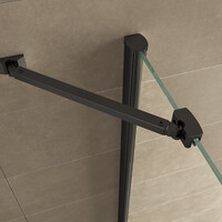 Wiesbaden Wiesbaden Harm Douchecabine Zijwand met Draaideur - 8mm Helder Glaswand - 90x90x200cm - Nano Coating - Vierkant - Mat Zwart