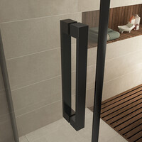 Wiesbaden Wiesbaden Harm Douchecabine Zijwand met Draaideur - 8mm Helder Glaswand - 90x90x200cm - Nano Coating - Vierkant - Mat Zwart