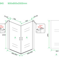 Wiesbaden Wiesbaden Salone Douchecabine met 2 Draaideuren - 8mm Helder Glaswand - 90x90x200cm - Nano Coating - Vierkant - Chroom