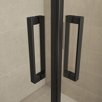 Wiesbaden Wiesbaden Salone Douchecabine met 2 Draaideuren - 8mm Helder Glaswand - 90x90x200cm - Nano Coating - Vierkant - Mat Zwart
