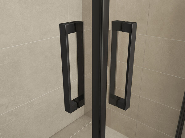 Wiesbaden Wiesbaden Salone Douchecabine met 2 Draaideuren - 8mm Helder Glaswand - 90x90x200cm - Nano Coating - Vierkant - Mat Zwart