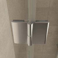 Wiesbaden Wiesbaden Curf Douchecabine Zijwand met Draaideur Rechts - 8mm Helder Glaswand - 90x90x200cm - Nano Coating - Kwartrond - Chroom
