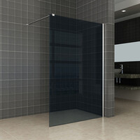Wiesbaden Wiesbaden Smoke Inloopdouche - 10mm Rook Glaswand - 120x200cm - Muurprofiel - Nano Coating - Chroom