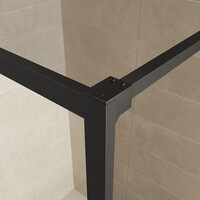 Wiesbaden Wiesbaden Square Inloopdouche - 10mm Helder Glaswand - 90x200cm - Muurprofiel - Nano Coating - Mat Zwart