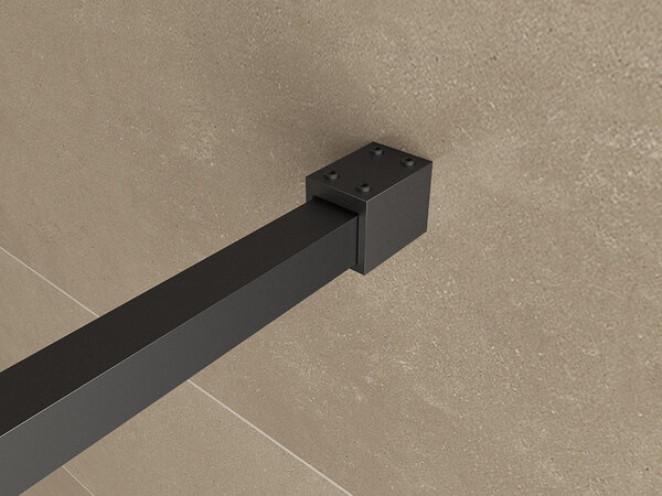 Wiesbaden Wiesbaden Square Inloopdouche - 10mm Helder Glaswand - 90x200cm - Muurprofiel - Nano Coating - Mat Zwart