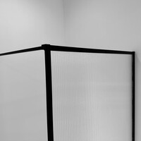 Wiesbaden Wiesbaden Square Inloopdouche - 10mm Geribbeld Glaswand - 90x200cm - Muurprofiel - Nano Coating- Mat Zwart